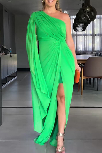 Vestidos de fiesta sexys con fruncido irregular y hombros caídos (5 colores)