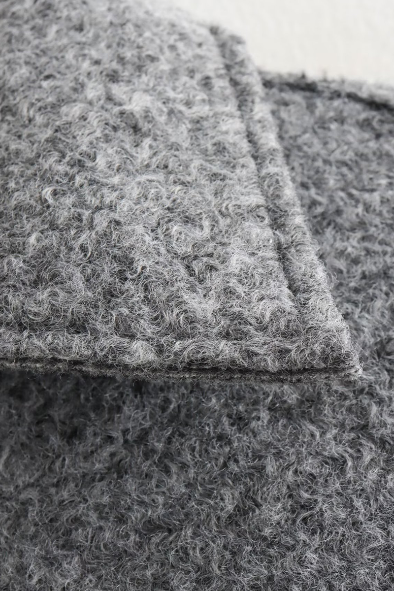 Prendas de abrigo informales de calle con cuello vuelto, cremallera y bolsillo