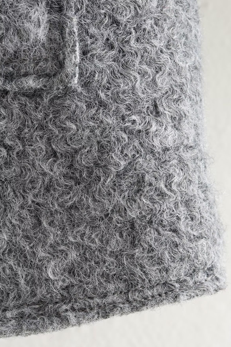 Prendas de abrigo informales de calle con cuello vuelto, cremallera y bolsillo