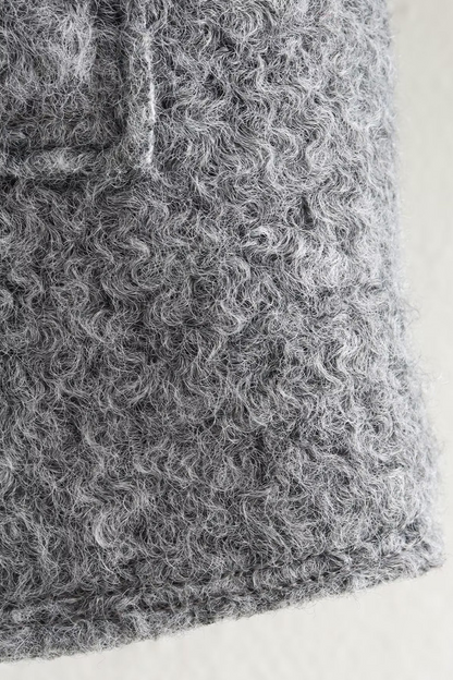 Prendas de abrigo informales de calle con cuello vuelto, cremallera y bolsillo