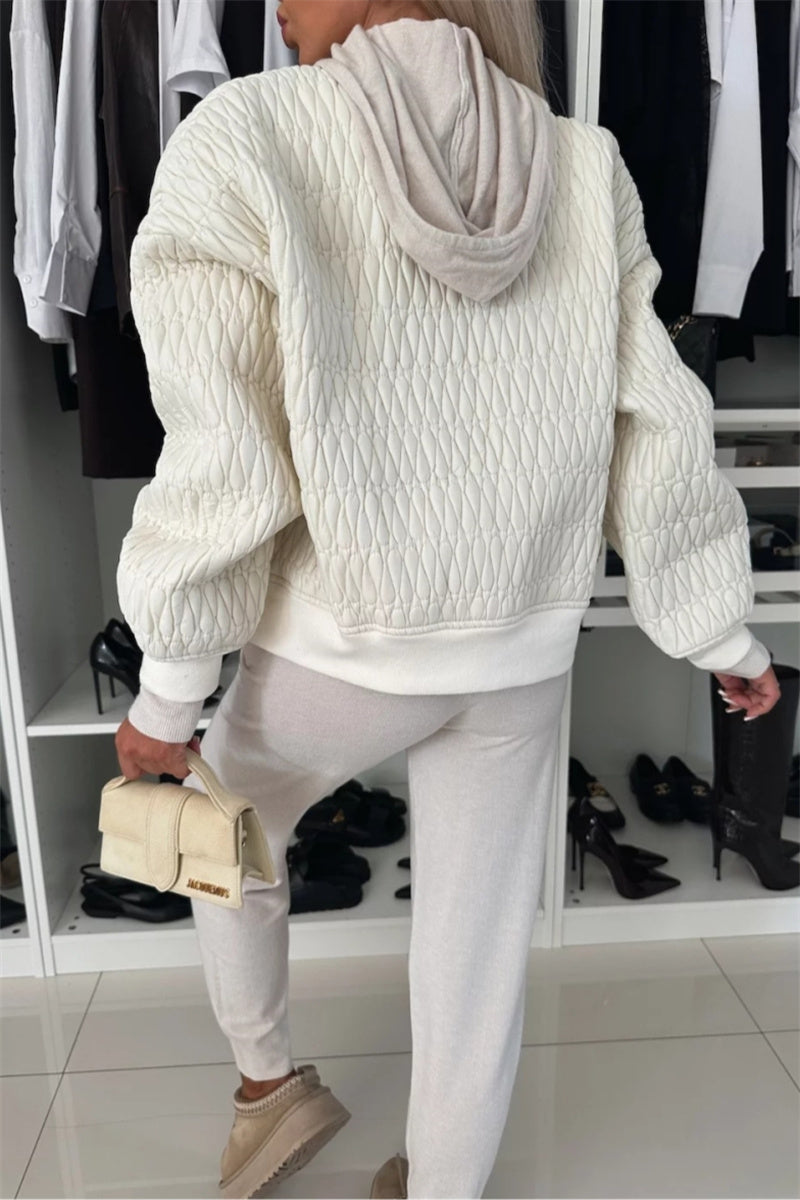 Prendas de abrigo informales de cuello mandarín con cremallera de color liso (4 colores)