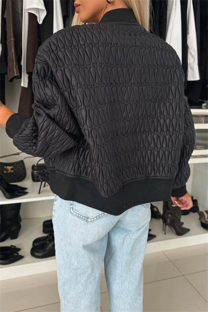 Prendas de abrigo informales de cuello mandarín con cremallera de color liso (4 colores)