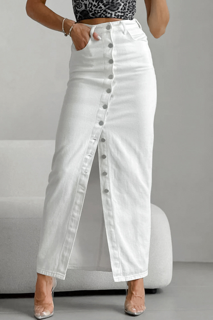 Pantalones rectos de cintura alta con hebilla de bolsillo para uso diario informal