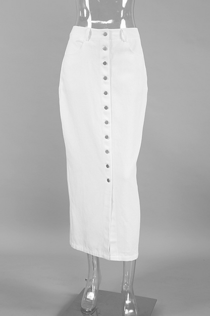 Pantalones rectos de cintura alta con hebilla de bolsillo para uso diario informal