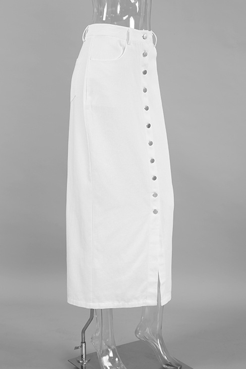 Pantalones rectos de cintura alta con hebilla de bolsillo para uso diario informal