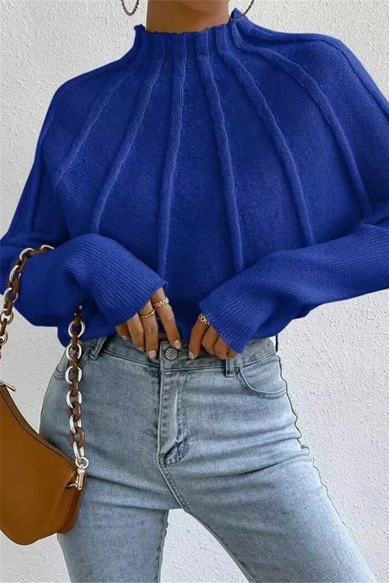 Suéteres casuales de cuello alto con tejido patchwork para uso diario (3 colores)