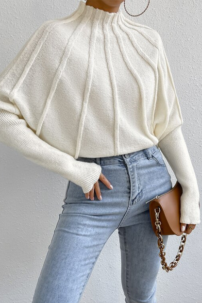 Suéteres casuales de cuello alto con tejido patchwork para uso diario (3 colores)