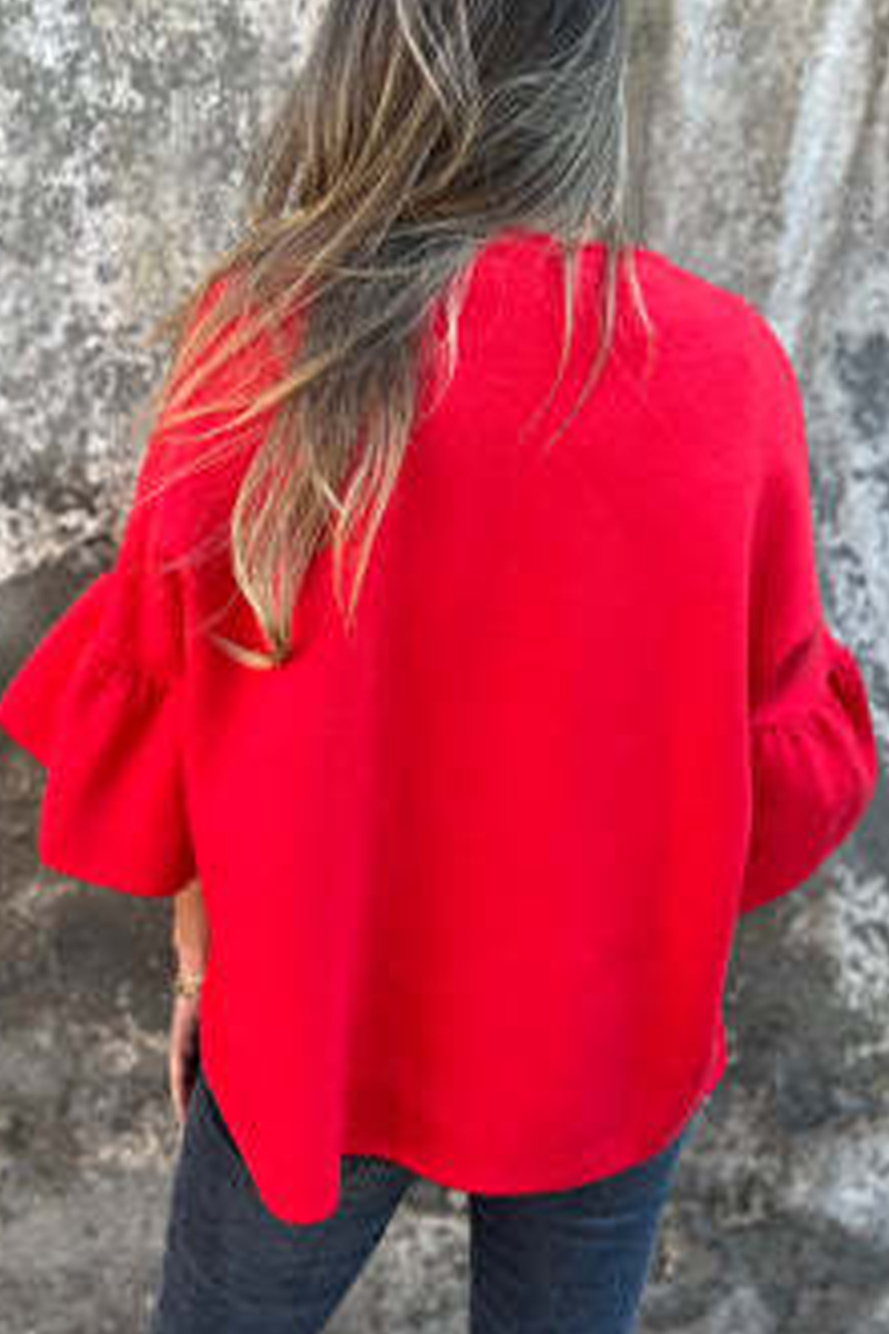 Prendas de abrigo informales con volantes de color liso para uso diario (3 colores)