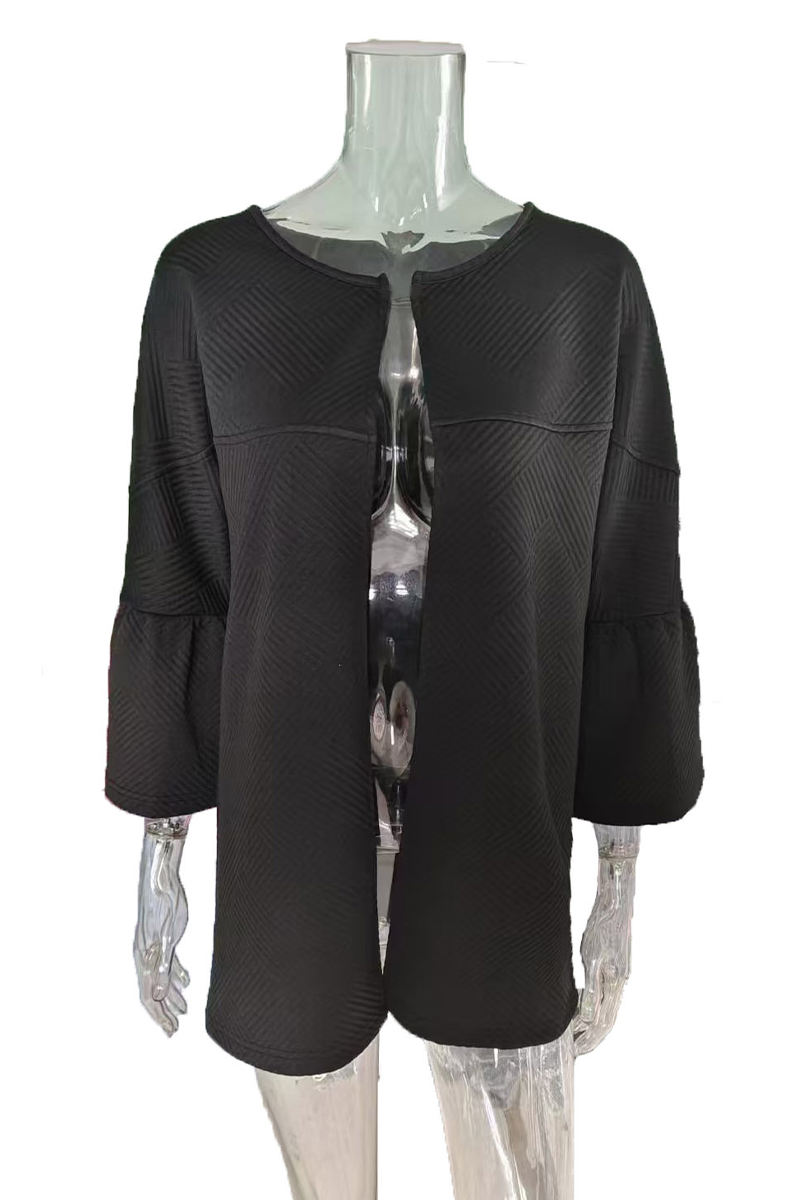 Prendas de abrigo informales con volantes de color liso para uso diario (3 colores)