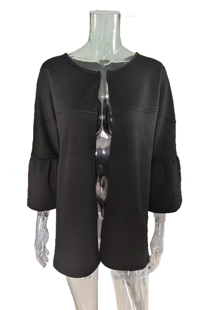 Prendas de abrigo informales con volantes de color liso para uso diario (3 colores)