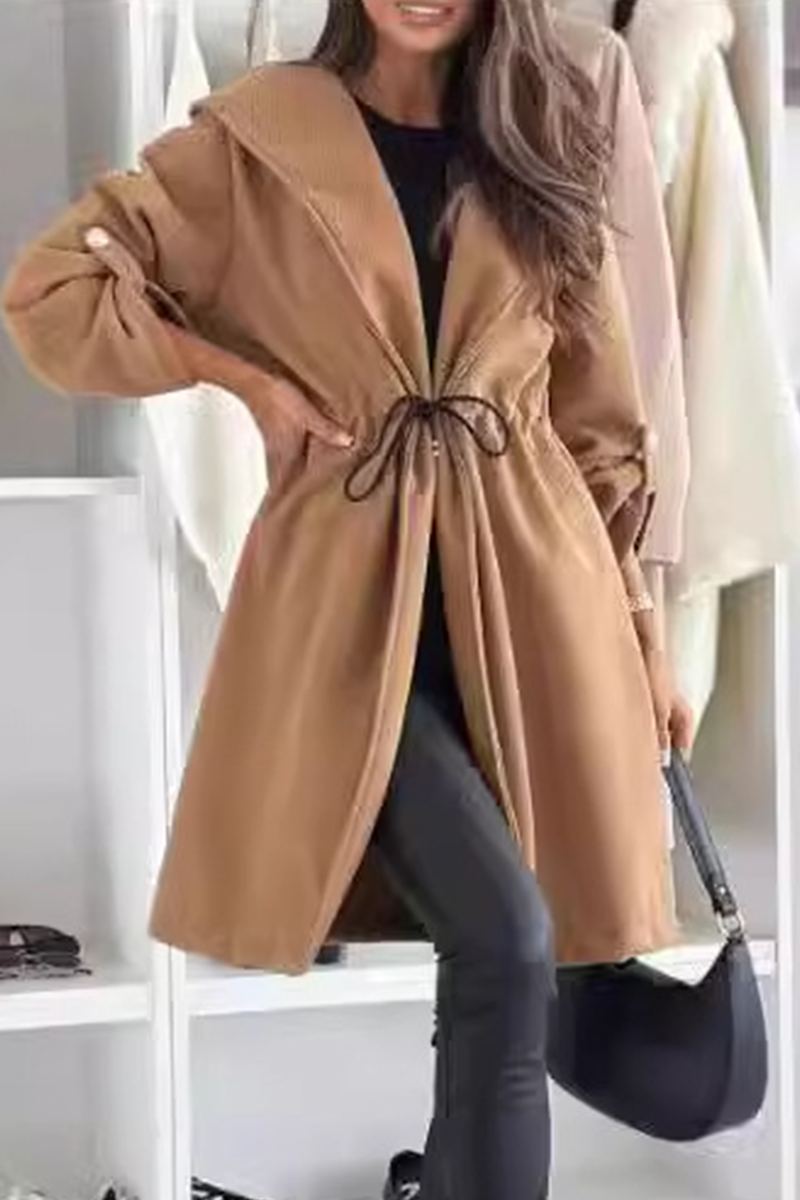 Elegante abrigo con capucha y cordones para uso diario (3 colores)