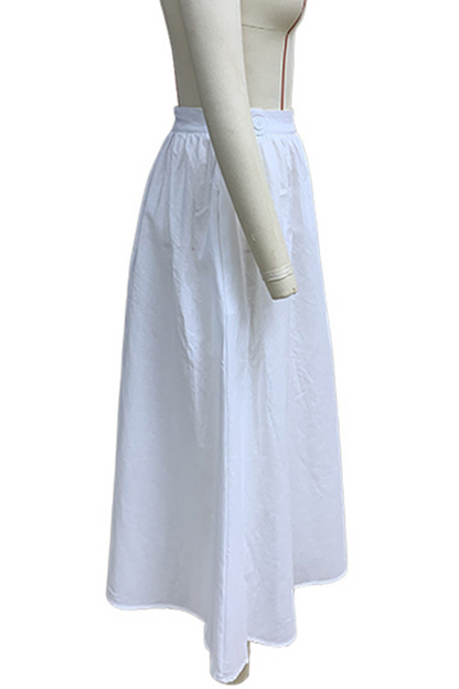 Pantalones casuales de cintura alta holgados con botones y bolsillos para uso diario tipo A