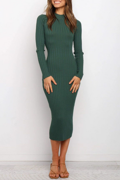 Vestidos sexys de diario con falda cruzada, escote redondo y espalda descubierta