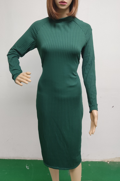 Vestidos sexys de diario con falda cruzada, escote redondo y espalda descubierta