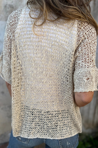 Prendas de abrigo informales con cuello en V y botones calados (6 colores)