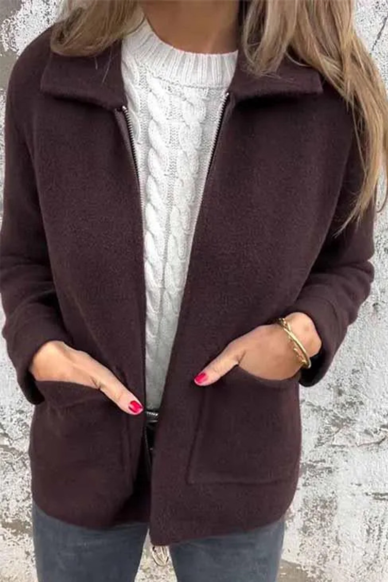 Prendas de abrigo informales con cuello vuelto y bolsillos (4 colores)