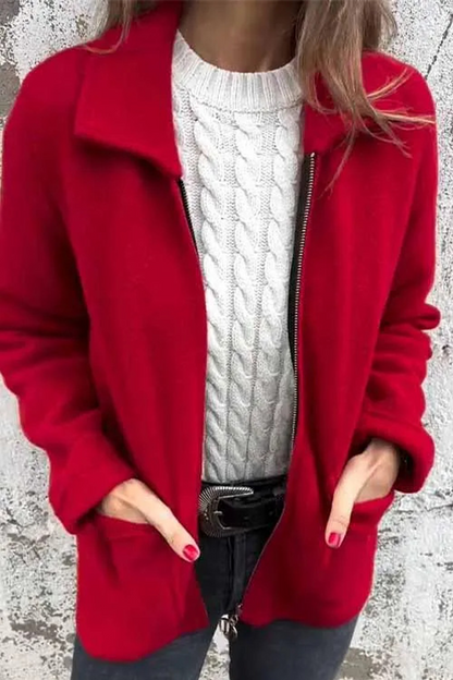 Prendas de abrigo informales con cuello vuelto y bolsillos (4 colores)