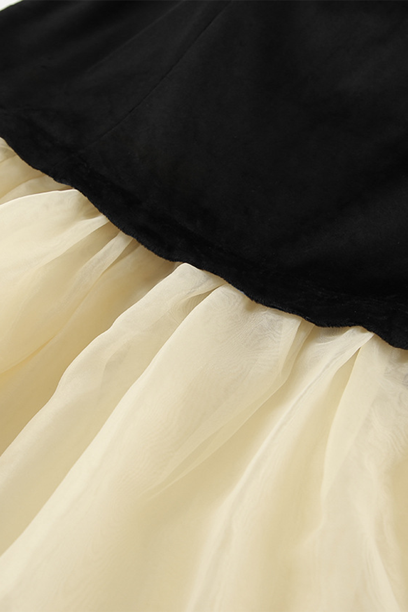 Vestidos sexys sin tirantes con contraste de malla