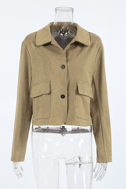 Prendas de abrigo informales de cuello vuelto con botones para uso diario