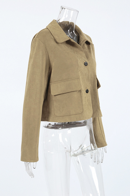 Prendas de abrigo informales de cuello vuelto con botones para uso diario