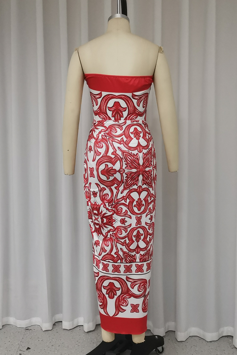 Traje de baño de dos piezas con estampado floral, sexy, sin tirantes, con cordones y sin mangas