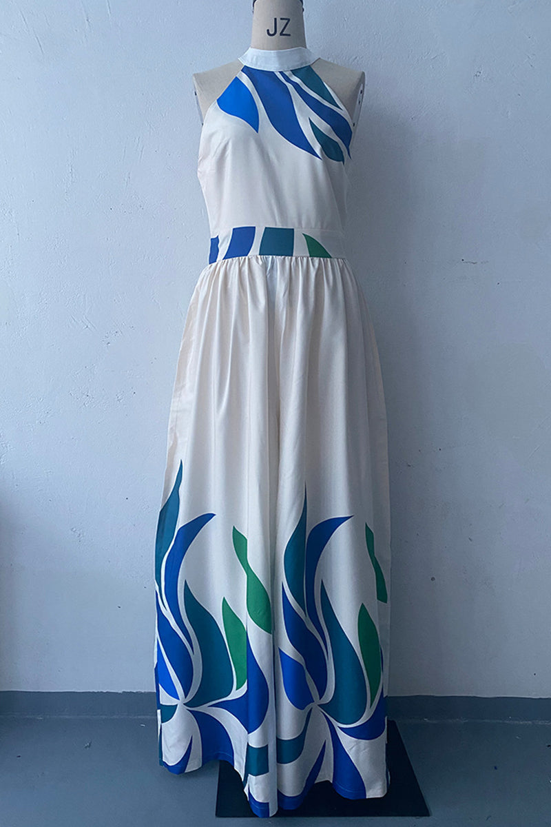 Monos casuales con cuello alto, espalda descubierta y estampado regular