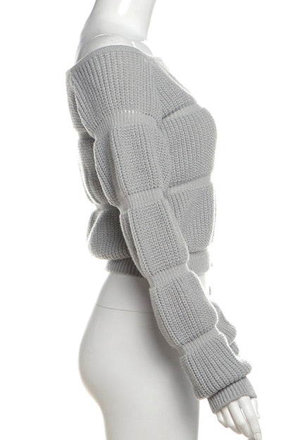 Suéteres casuales de patchwork con hombros descubiertos