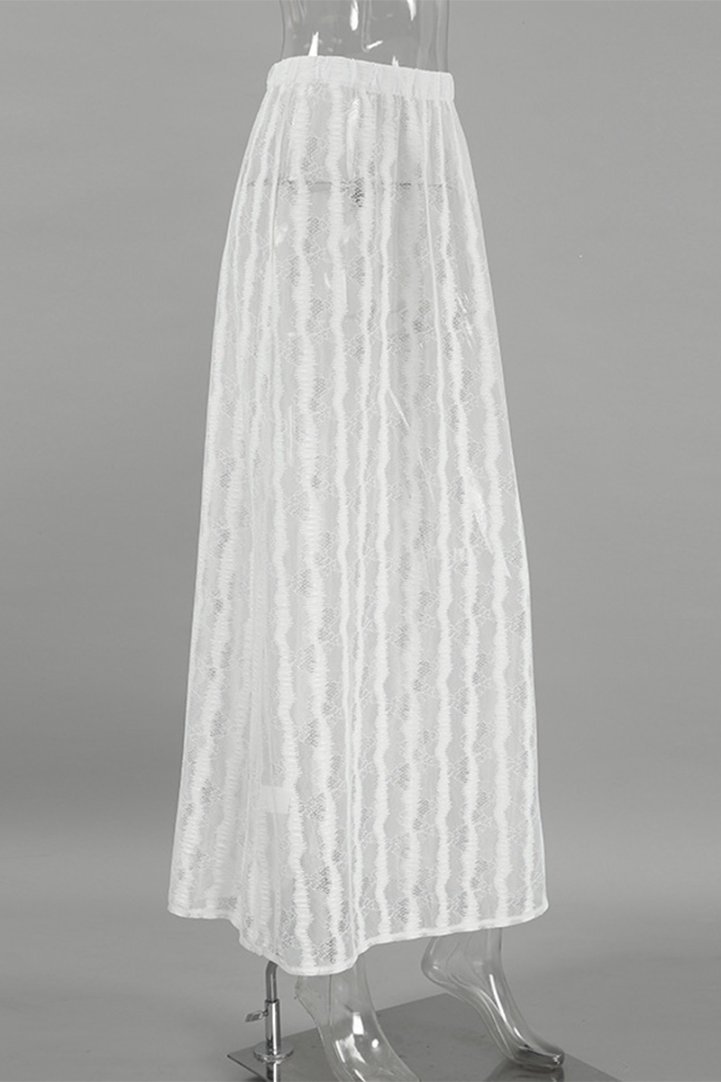 Parte inferior sexy tipo A de cintura alta, holgada, transparente y con agujeros