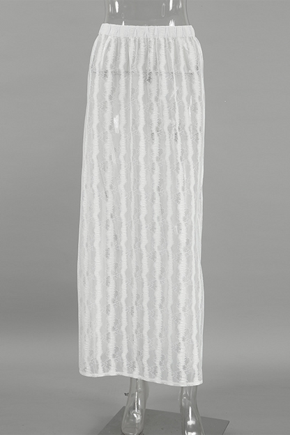 Parte inferior sexy tipo A de cintura alta, holgada, transparente y con agujeros