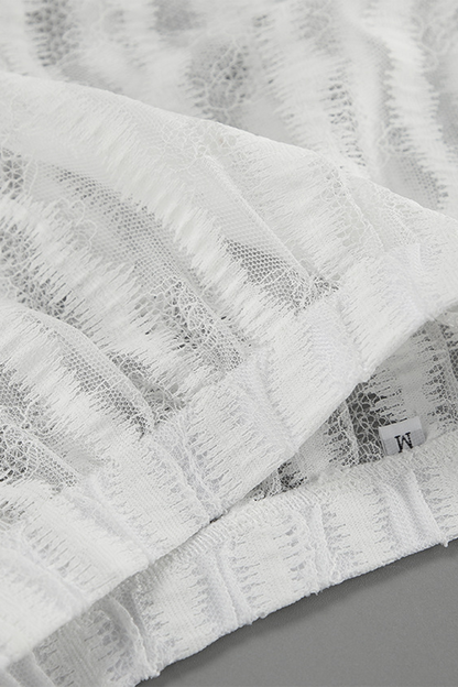 Parte inferior sexy tipo A de cintura alta, holgada, transparente y con agujeros