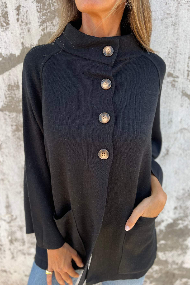 Prendas de abrigo informales con cuello vuelto y botones de bolsillo (3 colores)