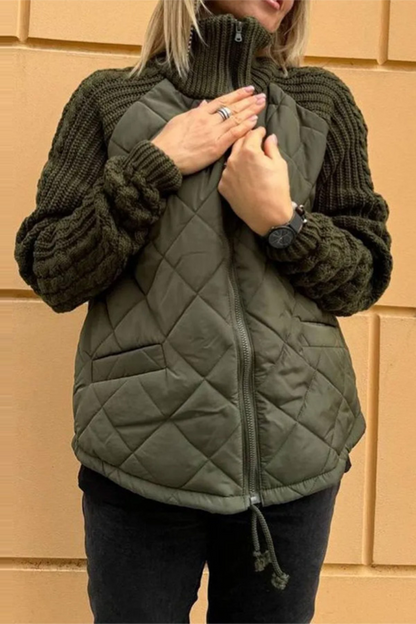 Prendas de abrigo informales con cuello mandarín y cremallera de patchwork (5 colores)