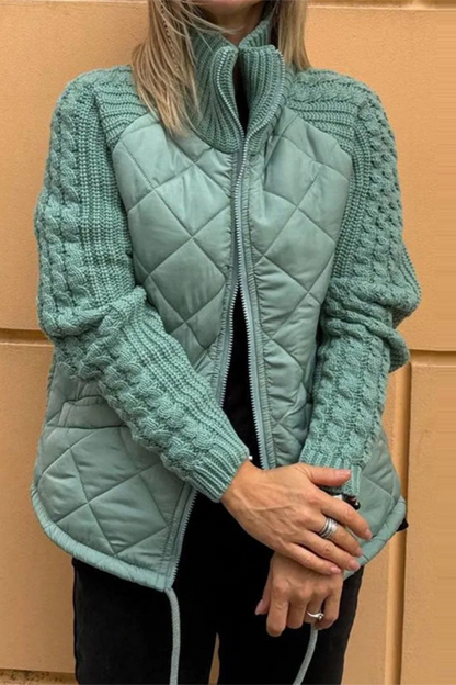 Prendas de abrigo informales con cuello mandarín y cremallera de patchwork (5 colores)