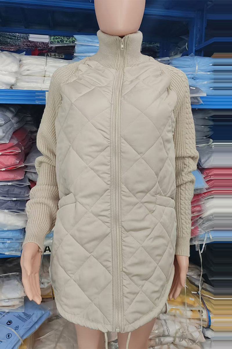 Prendas de abrigo informales con cuello mandarín y cremallera de patchwork (5 colores)