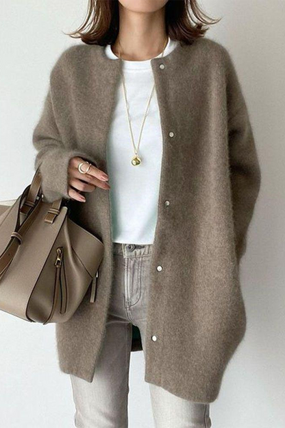 Prendas de abrigo informales con cuello redondo y diseño de patchwork (estilo de punto) (9 colores)