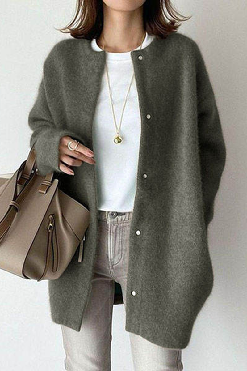 Prendas de abrigo informales con cuello redondo y diseño de patchwork (estilo de punto) (9 colores)