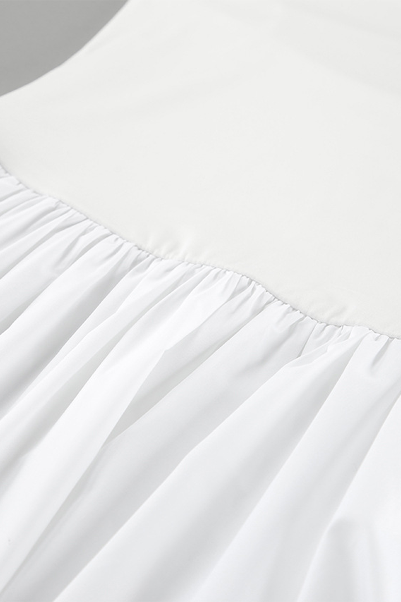 Vestidos casuales fruncidos con escote cuadrado y tirantes