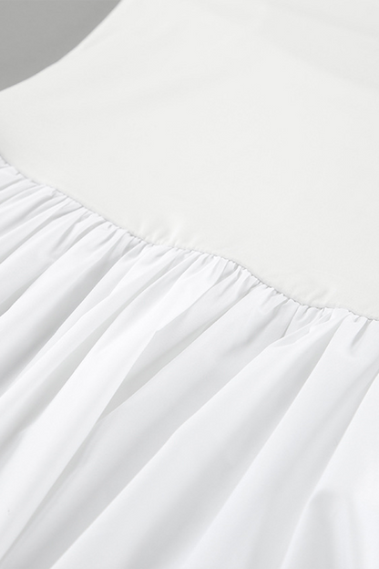 Vestidos casuales fruncidos con escote cuadrado y tirantes