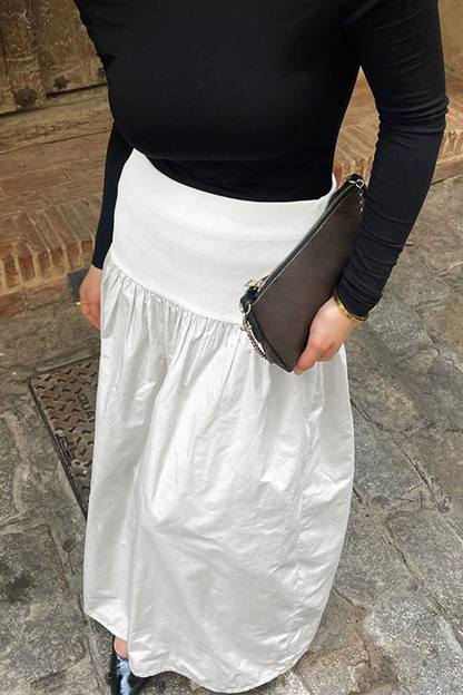 Pantalones casuales de cintura alta tipo A con cremallera y retazos de calle