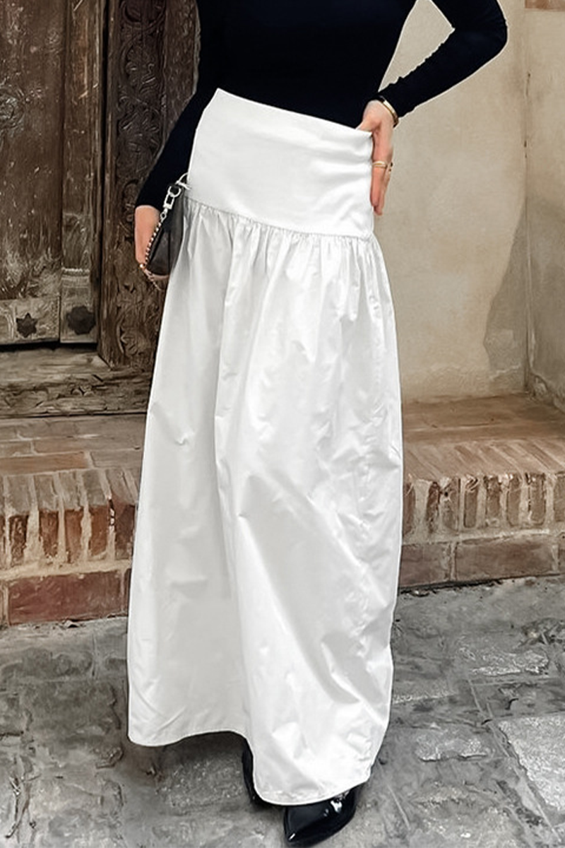 Pantalones casuales de cintura alta tipo A con cremallera y retazos de calle