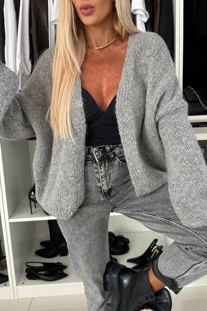 Prendas de abrigo informales de cuello en V para uso diario (4 colores)