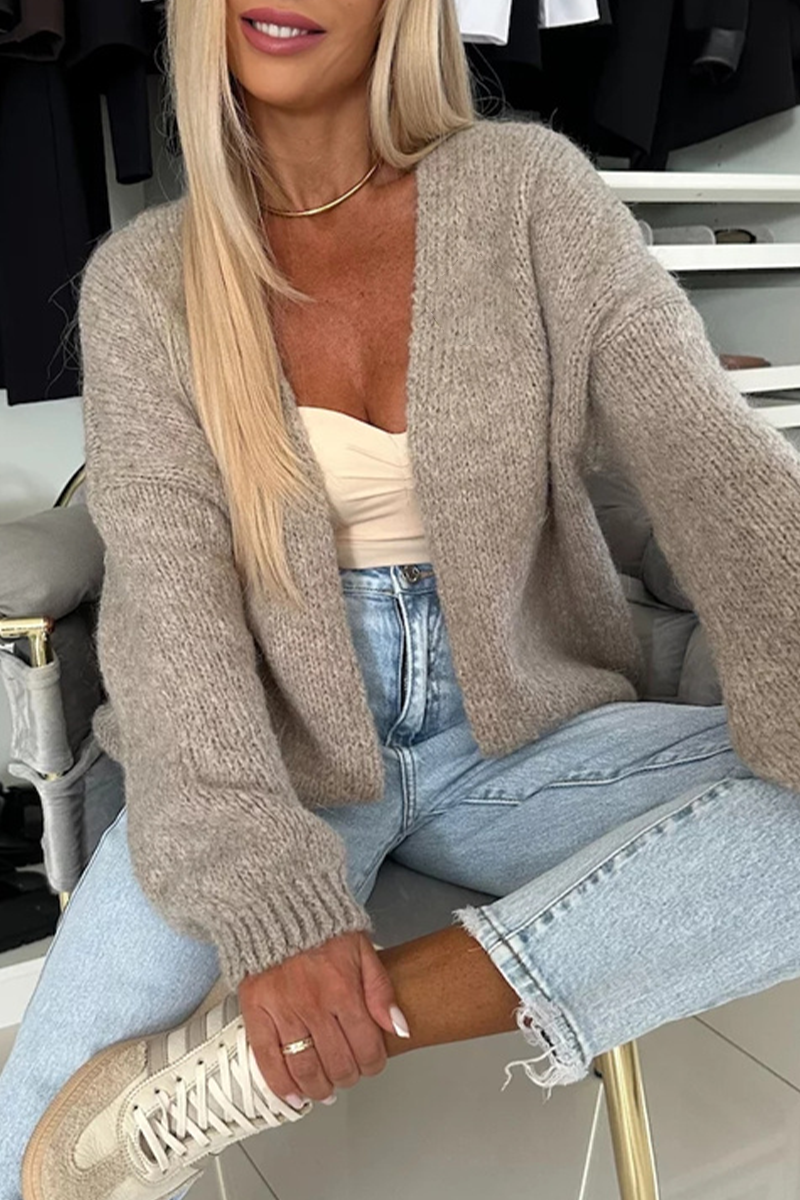 Prendas de abrigo informales de cuello en V para uso diario (4 colores)