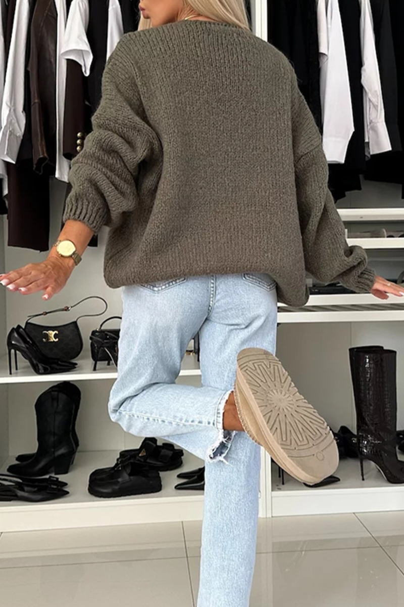 Prendas de abrigo informales de cuello en V para uso diario (4 colores)