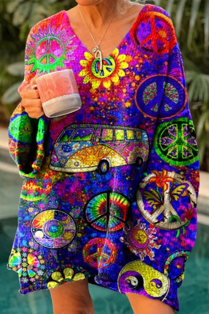 Suéteres básicos con cuello en V y estampado casual (5 colores)