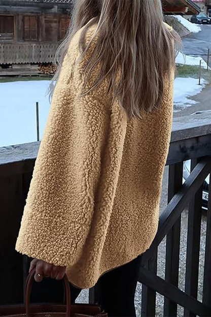 Prendas de abrigo informales con cuello redondo y bolsillos en contraste (6 colores)