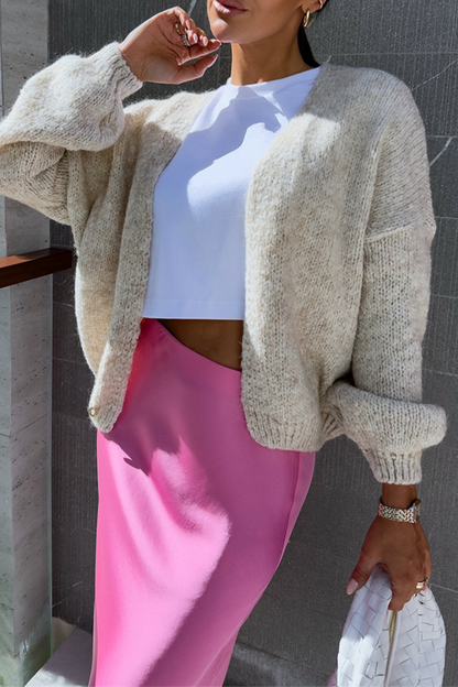 Prendas de abrigo informales con cuello en V y parches de colores sólidos (4 colores)