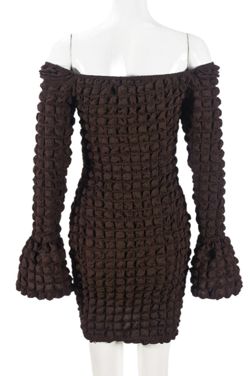 Vestidos casuales básicos de cuello cuadrado y manga larga