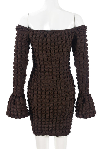 Vestidos casuales básicos de cuello cuadrado y manga larga