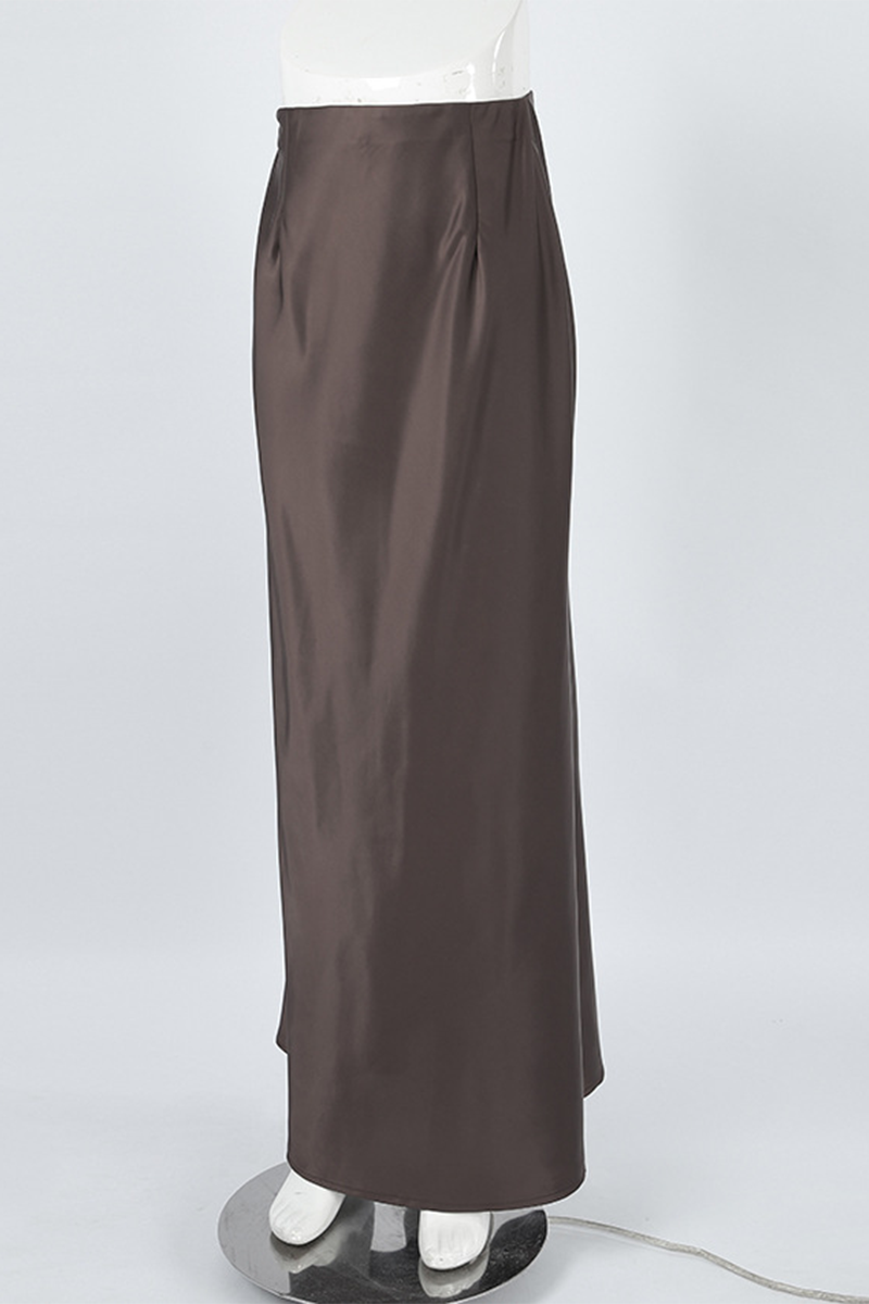 Elegante pantalón de cintura alta regular con cremallera