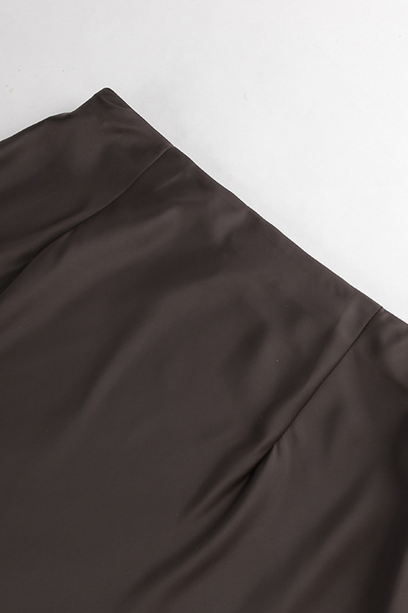 Elegante pantalón de cintura alta regular con cremallera